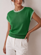 Lilia | Top in maglia con bordi a contrasto