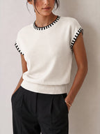 Lilia | Top in maglia con bordi a contrasto