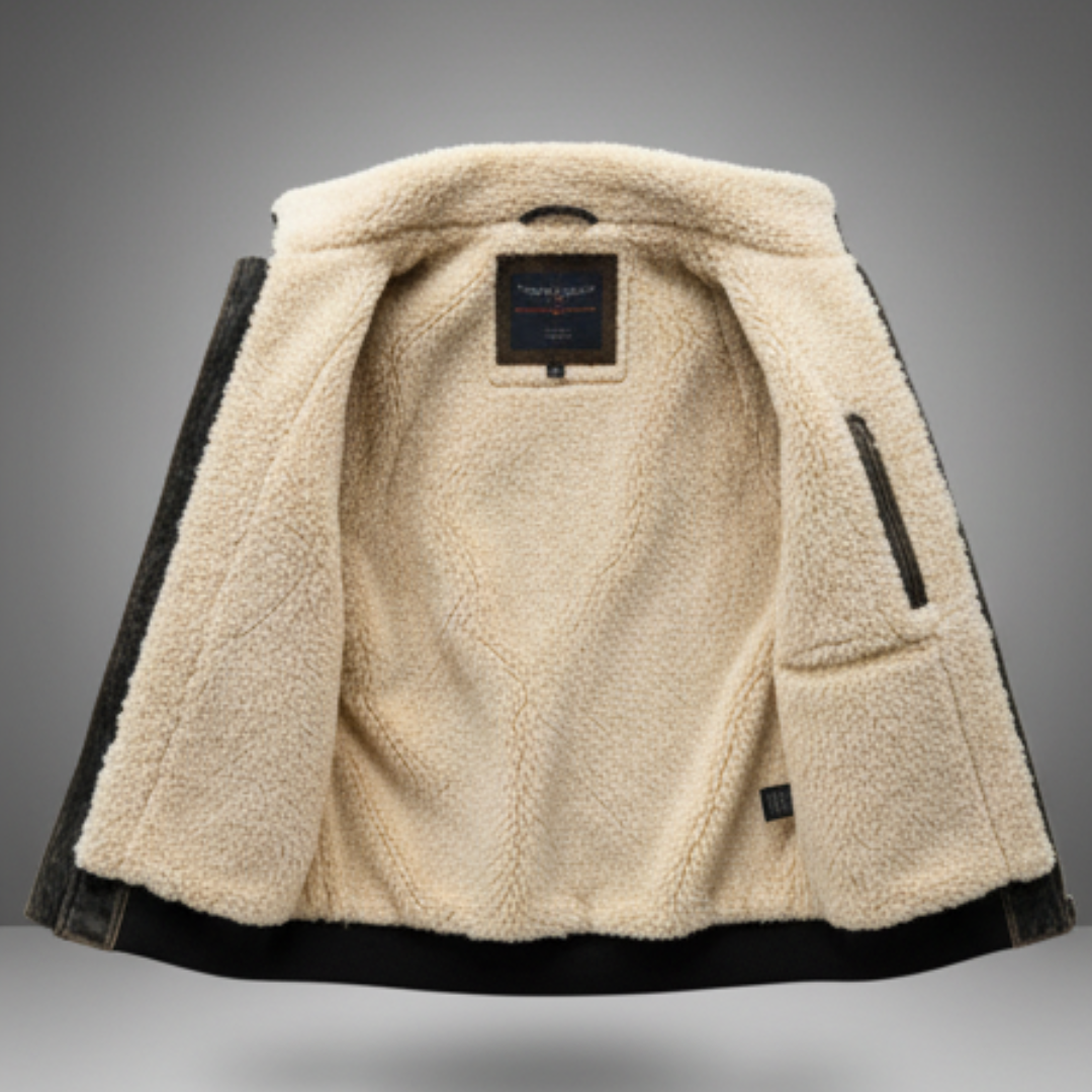 Bomber uomo con fodera soffice effetto used