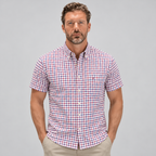 Camicia uomo a maniche corte con collo button-down