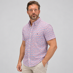 Camicia uomo a maniche corte con collo button-down