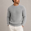 Maglione uomo girocollo a coste con spalle raglan