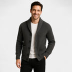 Cardigan uomo in maglia con collo a scialle