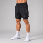 Pantaloncini sportivi uomo 2 in 1 con interno aderente