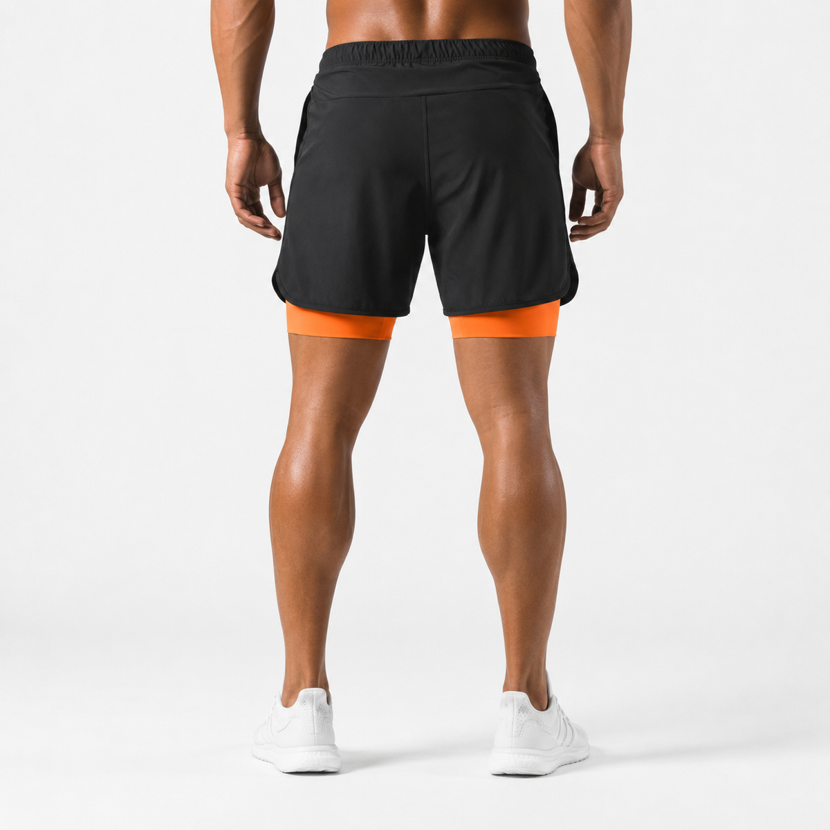 Pantaloncini sportivi uomo 2 in 1 con interno aderente