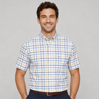 Camicia uomo a maniche corte con collo button-down