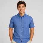 Camicia uomo a maniche corte con collo button-down