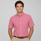 Camicia uomo a maniche corte con collo button-down