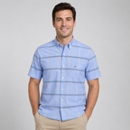 Camicia uomo a maniche corte con collo button-down