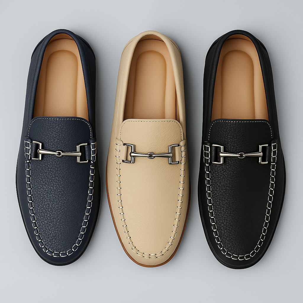 Mocassini uomo con fibbia decorativa a T