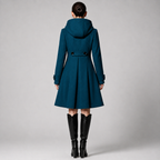 Cappotto donna invernale con cappuccio e bottoni