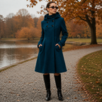 Cappotto donna invernale con cappuccio e bottoni