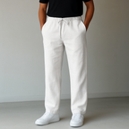 Pantaloni uomo leggeri con coulisse e gamba ampia
