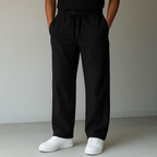 Pantaloni uomo leggeri con coulisse e gamba ampia