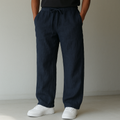 Pantaloni uomo leggeri con coulisse e gamba ampia