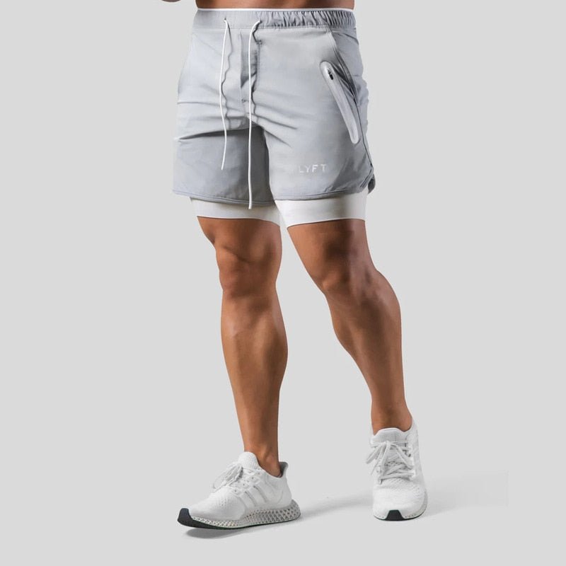 Pantaloncini sportivi uomo 2 in 1 con interno aderente