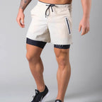 Pantaloncini sportivi uomo 2 in 1 con interno aderente