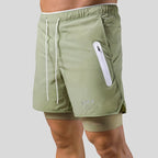 Pantaloncini sportivi uomo 2 in 1 con interno aderente