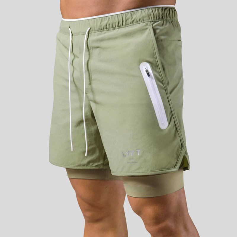 Pantaloncini sportivi uomo 2 in 1 con interno aderente