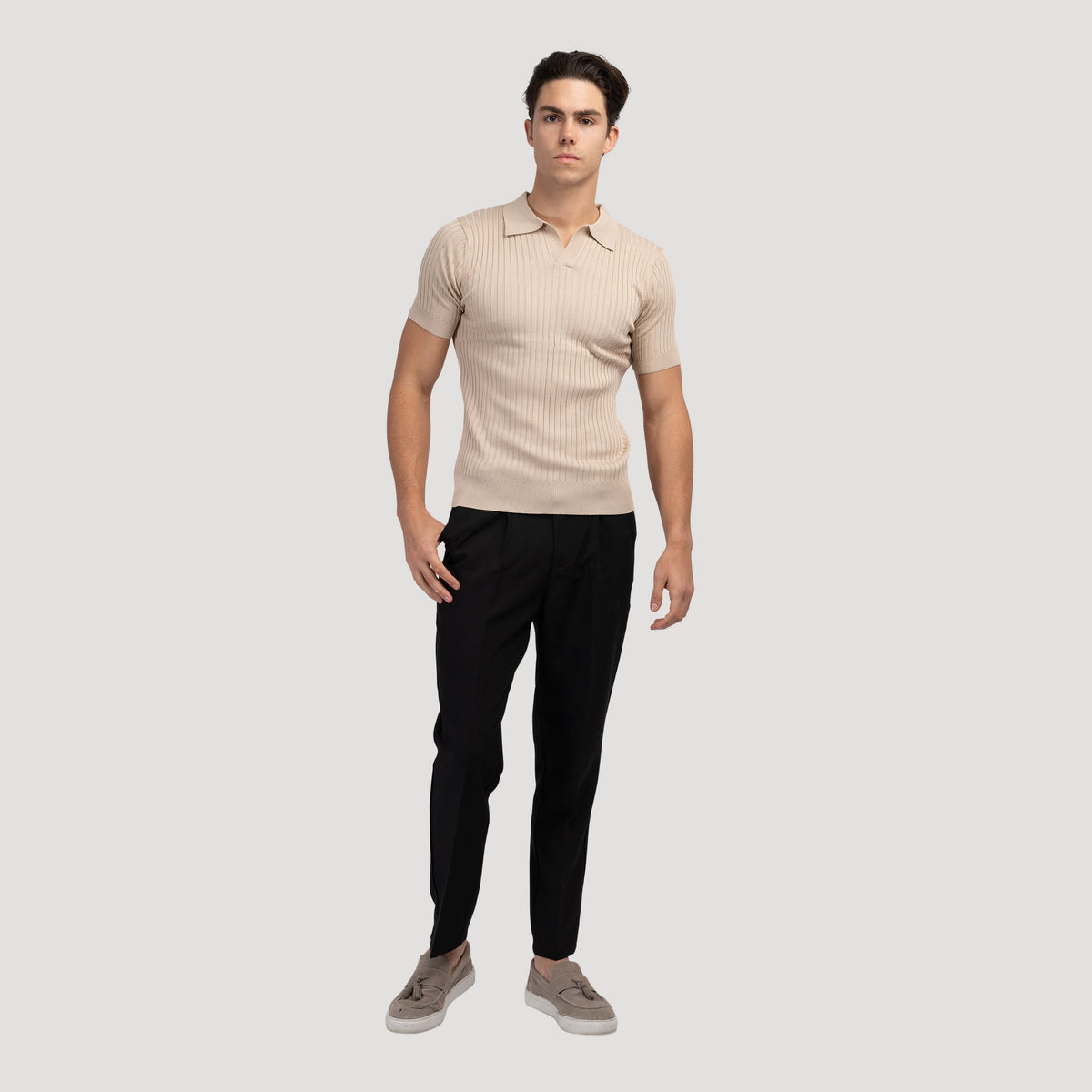 Polo uomo in maglia con maniche corte