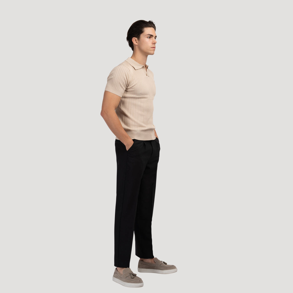 Polo uomo in maglia con maniche corte