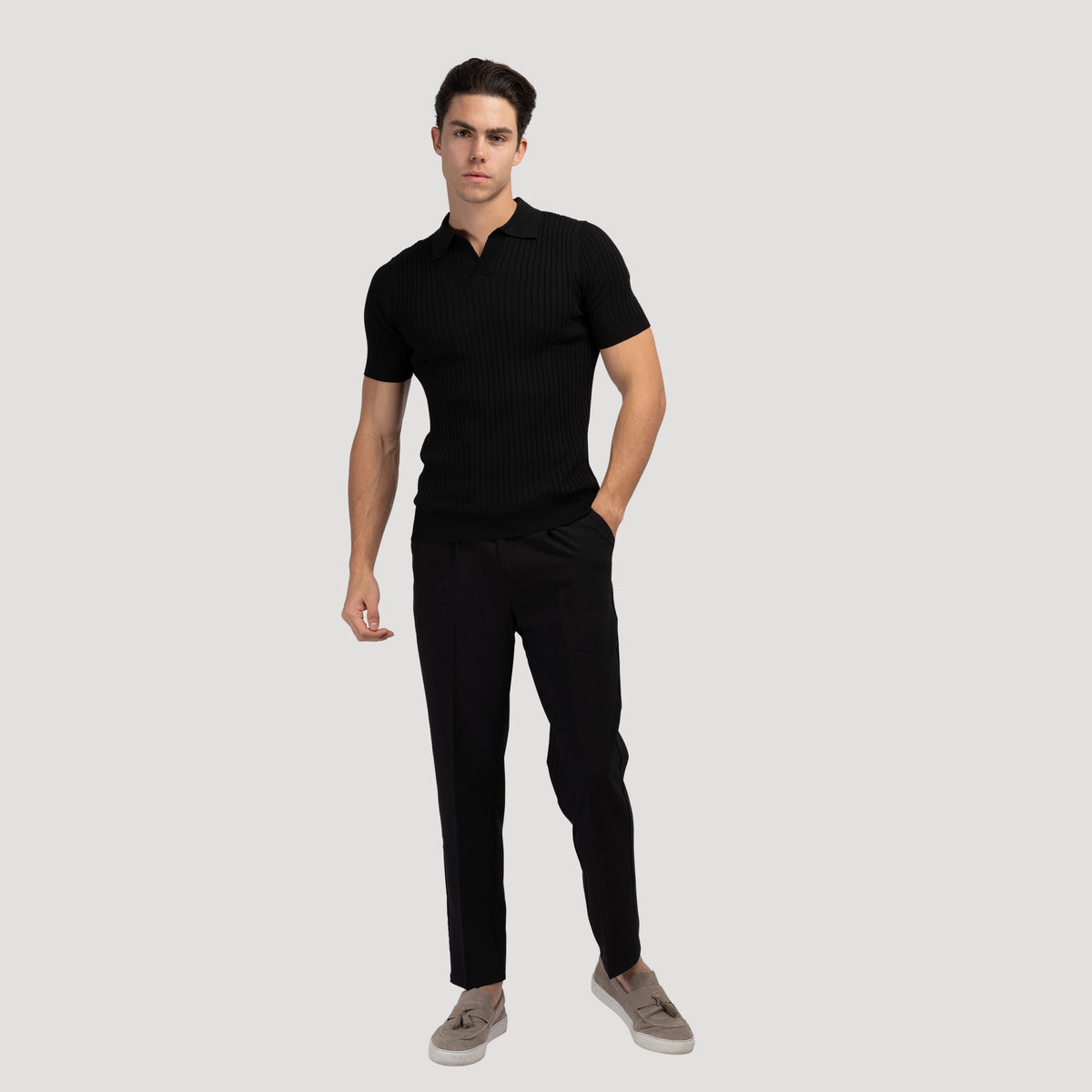 Polo uomo in maglia con maniche corte