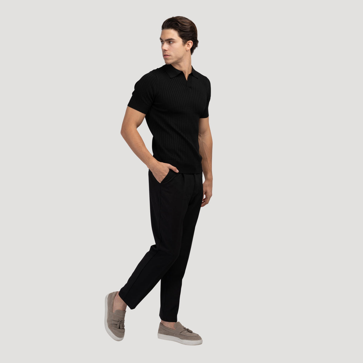 Polo uomo in maglia con maniche corte