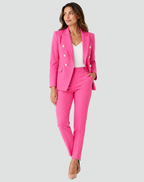 Completo donna con blazer doppiopetto e pantaloni