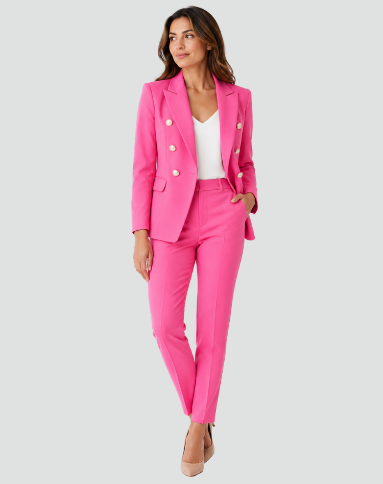 Completo donna con blazer doppiopetto e pantaloni