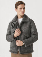 Giacca aviator uomo con collo ampio e soffice