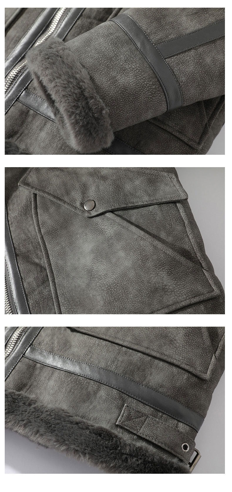 Giacca aviator uomo con collo ampio e soffice