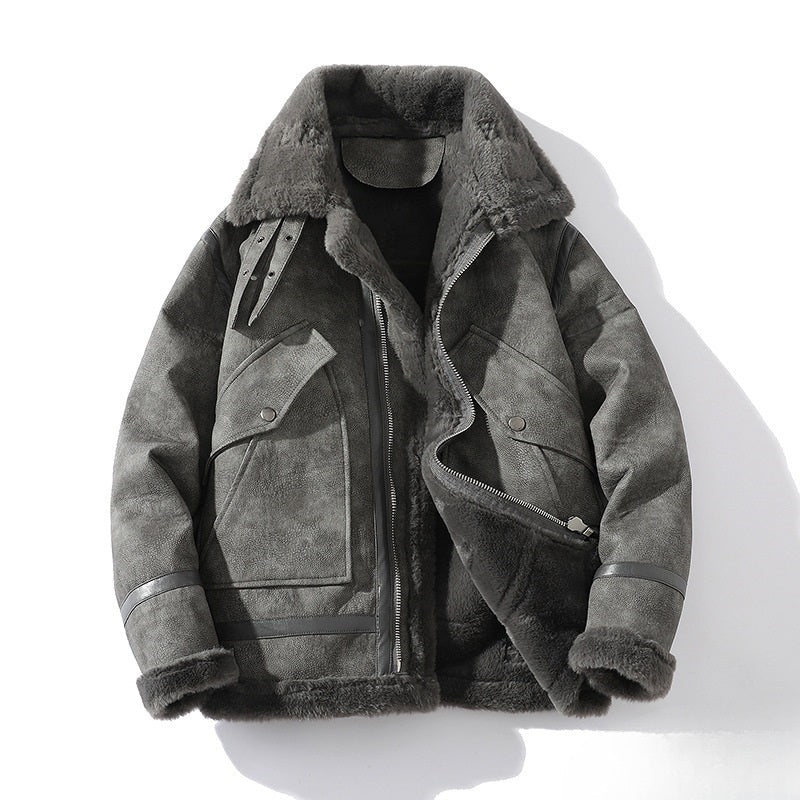 Giacca aviator uomo con collo ampio e soffice