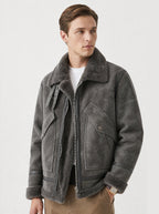 Giacca aviator uomo con collo ampio e soffice