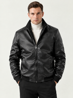 Bomber uomo slim con collo alto