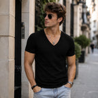 Salvatore | T-Shirt Uomo Casual con Scollo a V