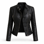 Giacca bomber nera da donna con zip