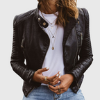 Giacca bomber nera da donna con zip