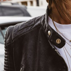 Giacca bomber nera da donna con zip