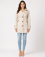 Trench corto donna con collo a revers
