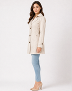 Trench corto donna con collo a revers