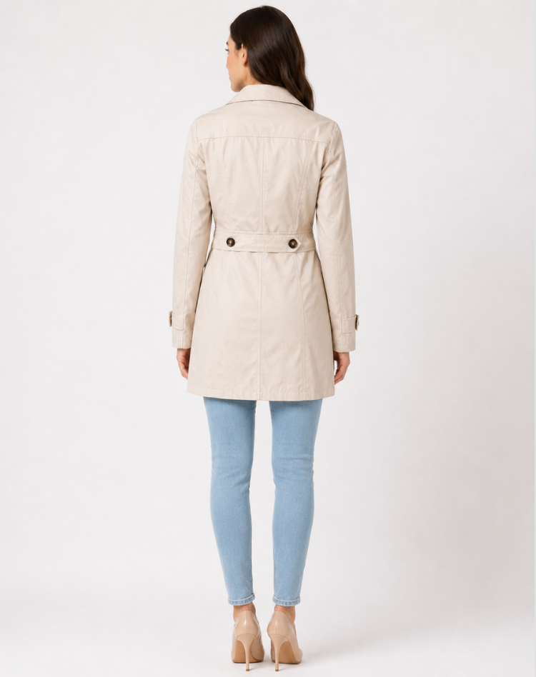 Trench corto donna con collo a revers