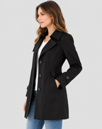 Trench corto donna con collo a revers