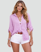 Camicia donna oversize in lino