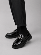 Mocassini uomo con suola spessa e fibbia