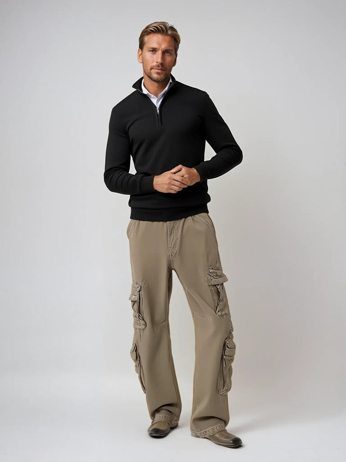 Maglione uomo con mezza zip
