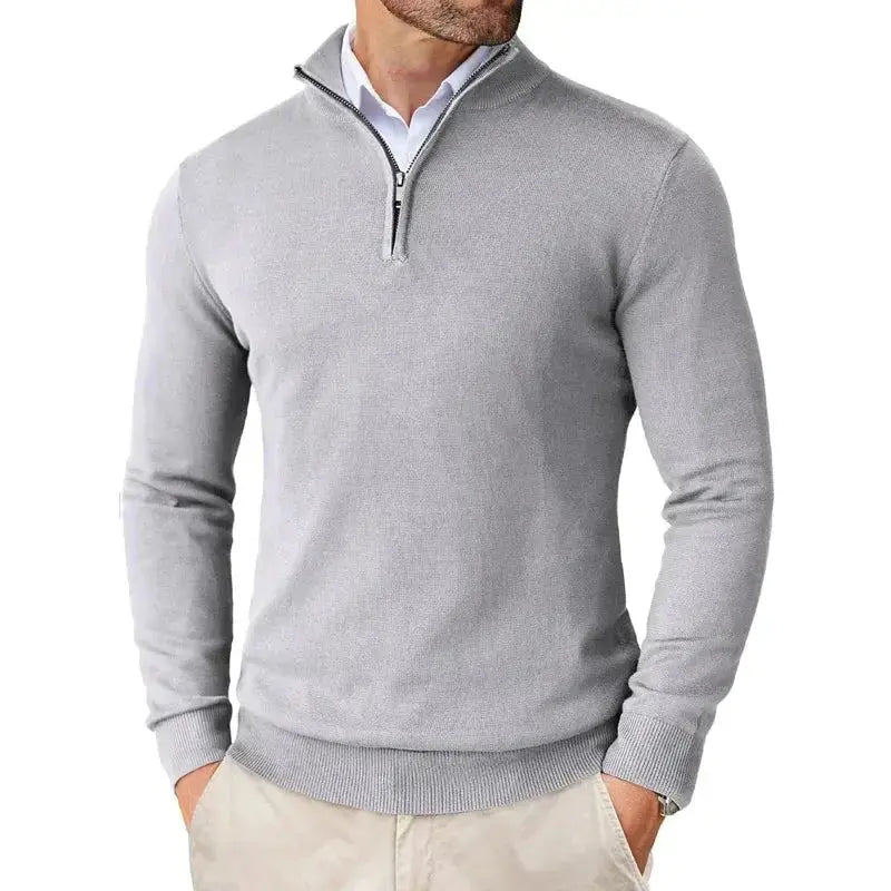 Maglione uomo con mezza zip