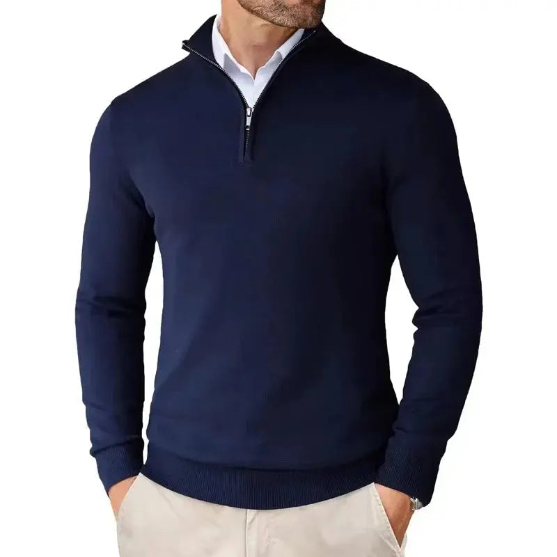 Maglione uomo con mezza zip