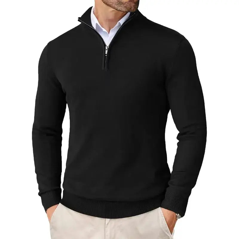 Maglione uomo con mezza zip