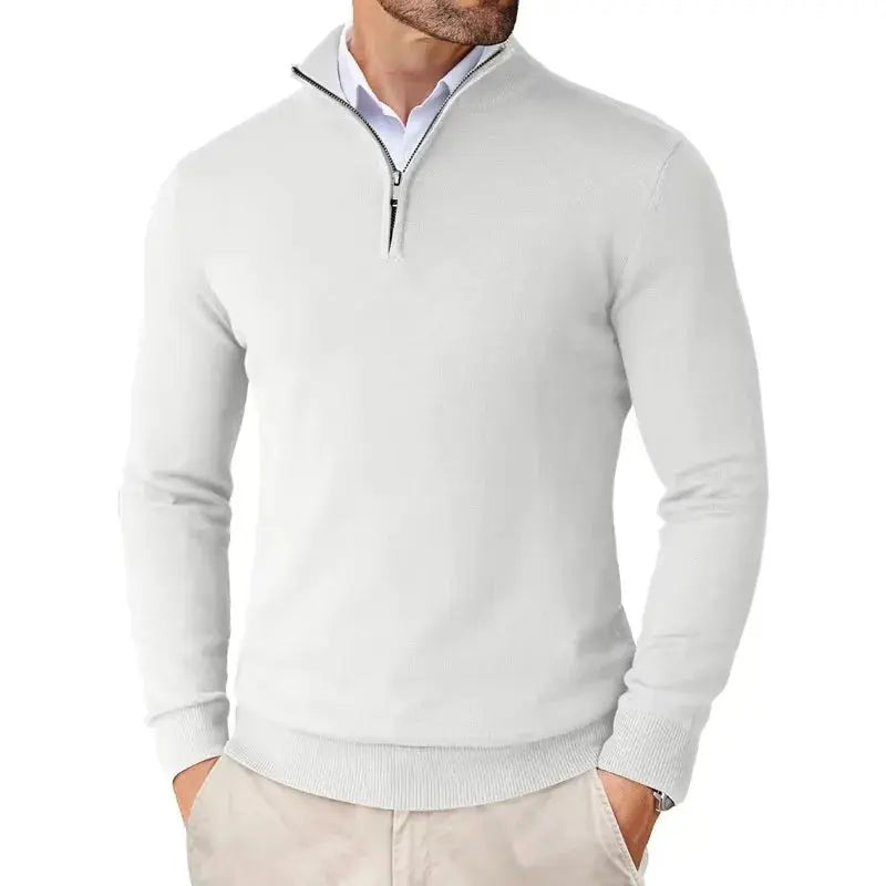 Maglione uomo con mezza zip
