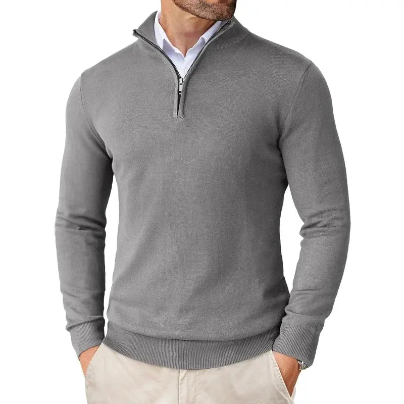 Maglione uomo con mezza zip